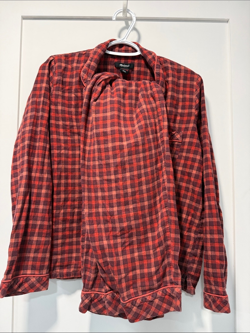 Madewell Red and Black Plaid Button-Up Shirt